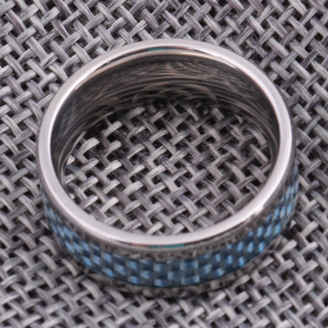 Edelstahl Fingerring, plattiert, unisex & verschiedene Größen vorhanden, blau, 8mm, verkauft von PC