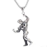 Stainless Steel Pendants, Muscle Man, blacken Approx 3-5mm 