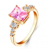 Zinc Alloy Finger Ring, plated & for woman & with cubic zirconia 