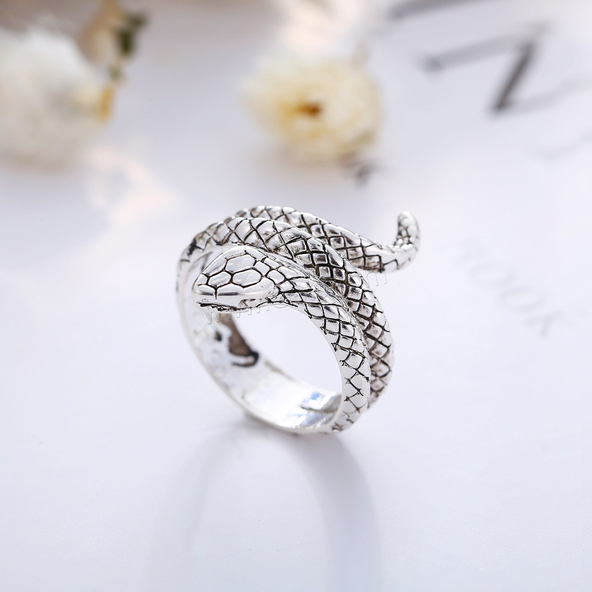 Zinc Alloy Finger Ring, Snake, antique silver color plated, Unisex & different size for choice, Sold By PC