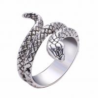 Zinc Alloy Finger Ring, Snake, antique silver color plated, Unisex 