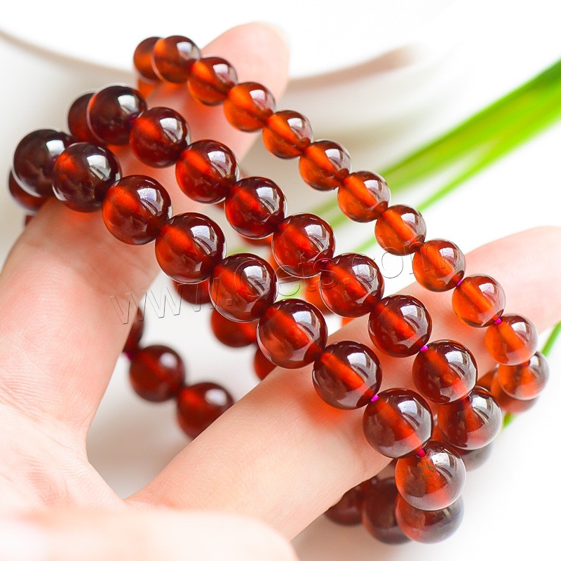 Natural Garnet Bracelet, Round, different size for choice & for woman, orange, Length:7.5 Inch, Sold By Strand