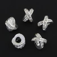 亜鉛合金大穴ビーズ, 亜鉛合金, アルファベットX, シルバーメッキ, ライン石のある 穴:約 4mm, 売り手 パソコン