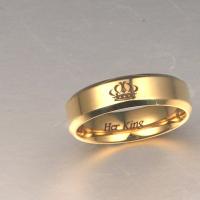 Anillos para Pareja, acero inoxidable, chapado en color dorado, diverso tamaño para la opción & diferentes estilos para la opción & para la pareja, 6mm, Vendido por UD