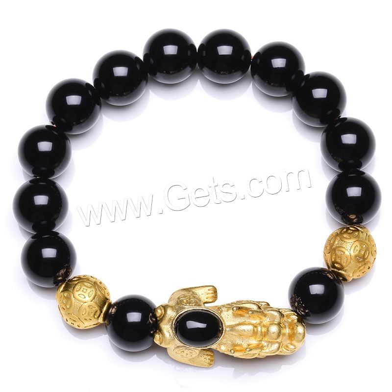 Agate Bracelets, with Brass, Mythical Wild Animal, gold color plated, Unisex & different size for choice, more colors for choice, Length:Approx 7.5 Inch, Sold By Strand