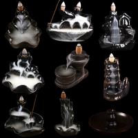 Incense Smoke Flow Backflow Holder Ceramic Incense Burner, Porcelain 