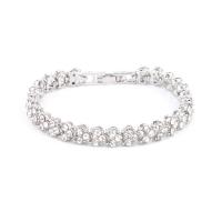 alliage de zinc bracelet, Placage, pour femme & avec strass, plus de couleurs à choisir, 7mm Environ 6.5 pouce, Vendu par brin