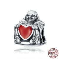 perles pandore en argent fin Thaïlandais sans hélice, Thaïlande, bouddha, sans filetage & émail Environ 4.5-5mm, Vendu par PC