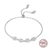 Pulseras de Plata Estelina, Plata de ley 925, Garra, chapado en platina real, cadena oval & para mujer, 10x7mm, longitud:aproximado 8.7 Inch, Vendido por Sarta