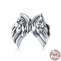 perles pandore en argent fin Thaïlandais sans hélice, Thaïlande, forme d'aile, sans filetage Environ 4.5-5mm, Vendu par PC