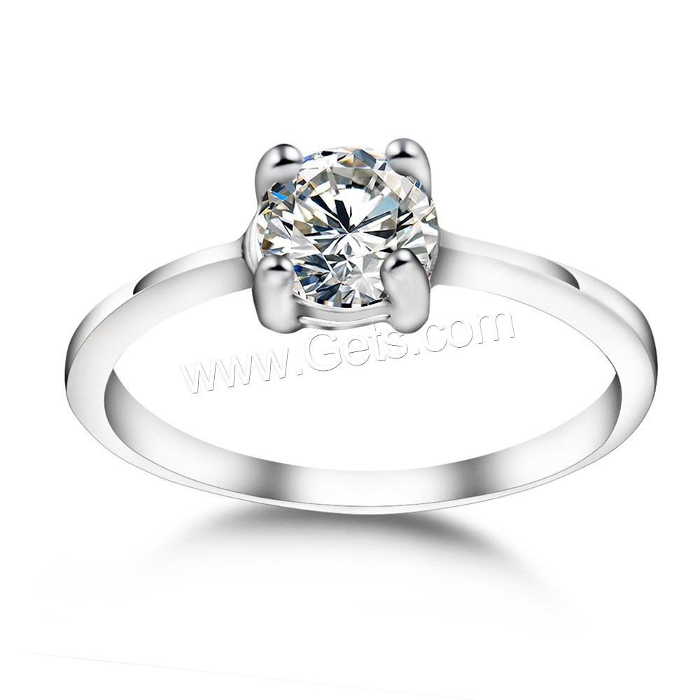 Bague en acier inoxydable Incrusté de zircon, normes différentes pour le choix & pour femme & avec zircone cubique, couleur originale, 6mm, Vendu par PC