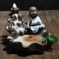 Incense Smoke Flow Backflow Holder Ceramic Incense Burner, Porcelain 