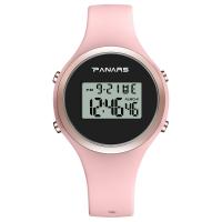 Colección de relojes PANARS®, silicona, con dial de aleación de cinc & acero inoxidable 304 & Acrílico, movimiento chino, chapado en color rosa dorada, para mujer & impermeable & luminoso, más colores para la opción, 38x38x12.5mm, longitud:aproximado 9 Inch, Vendido por UD