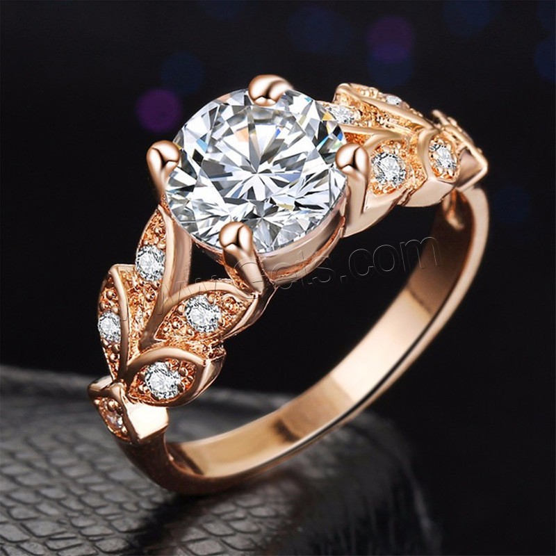 Zinc Alloy Finger Ring, plated, different size for choice & for woman & with cubic zirconia, more colors for choice, US Ring Size:7-9, Sold By PC