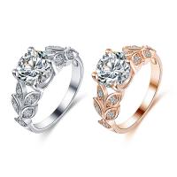 Zinc Alloy Finger Ring, plated & for woman & with cubic zirconia US Ring 