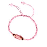 99% Pulsera, con cordón de nylon & cuarzo rosado, chapado en color rosa dorada, ajustable & para mujer, más colores para la opción, 10x13mm, longitud:aproximado 8.86 Inch, Vendido por Sarta