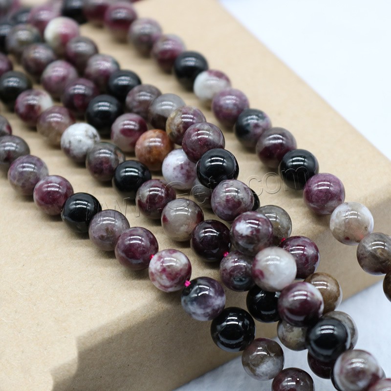 Natural Tourmaline Beads, polished, DIY & different size for choice, Hole:Approx 1mm, Sold By Strand