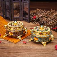 Zinc Alloy Incense Burner, plated, portable & durable & Imitation Antique 