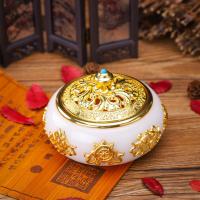 Zinc Alloy Incense Burner, gold color plated, portable & durable 