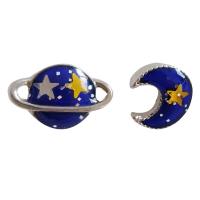 Pendientes asimétricos, aleación de zinc, chapado en color de platina, diferentes estilos para la opción & para mujer & esmalte, más colores para la opción, 8x9mm,12x8mm, Vendido por Par