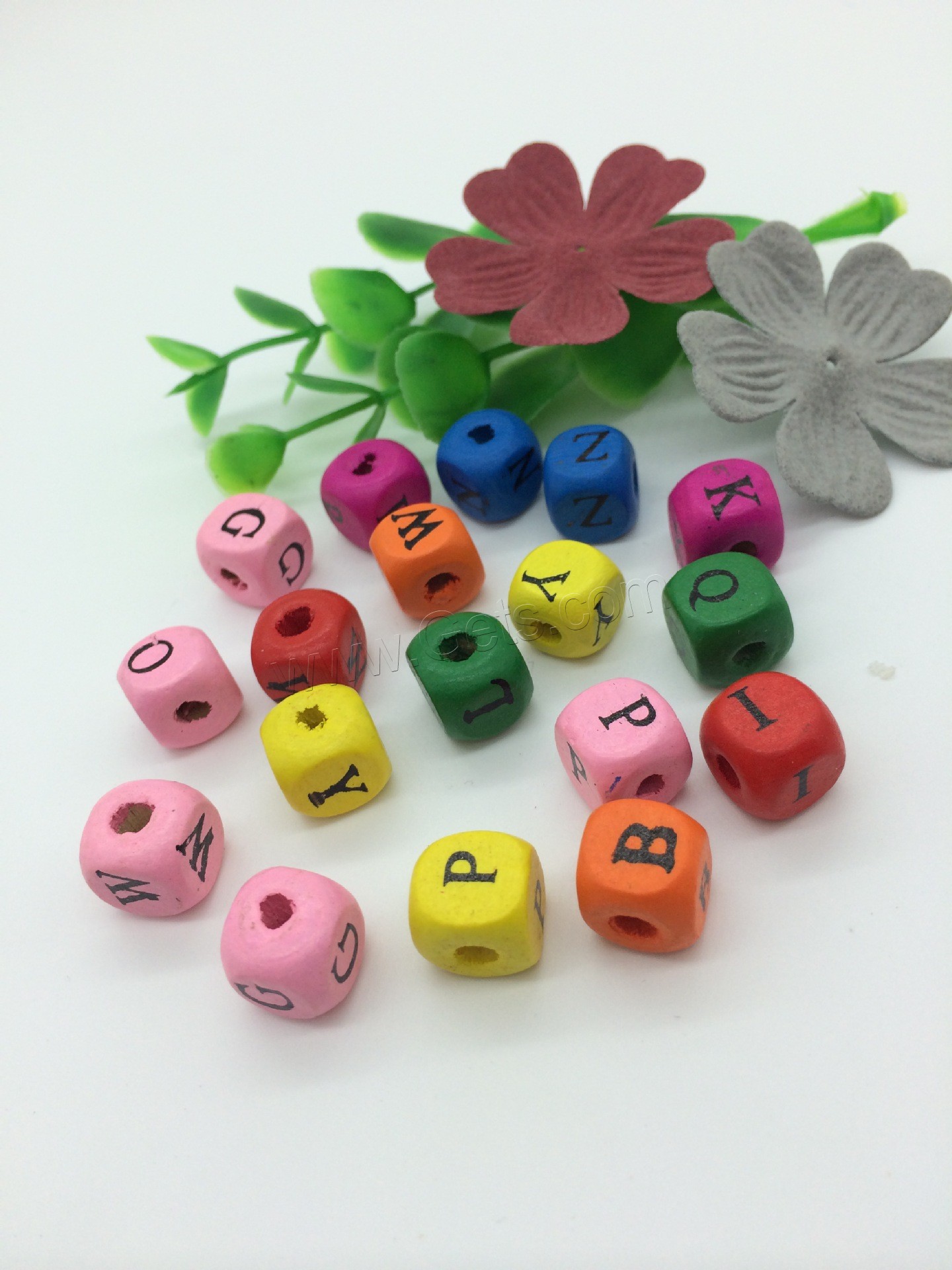 Dyed Wood Beads,  Square, stoving varnish, random style & different size for choice & with letter pattern, Sold By Bag