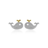 Sterling Silver Stud Earring, Argent sterling 925, Baleine, Placage de couleur argentée, fait à la main & tréfilage métallique & pour femme Vendu par paire