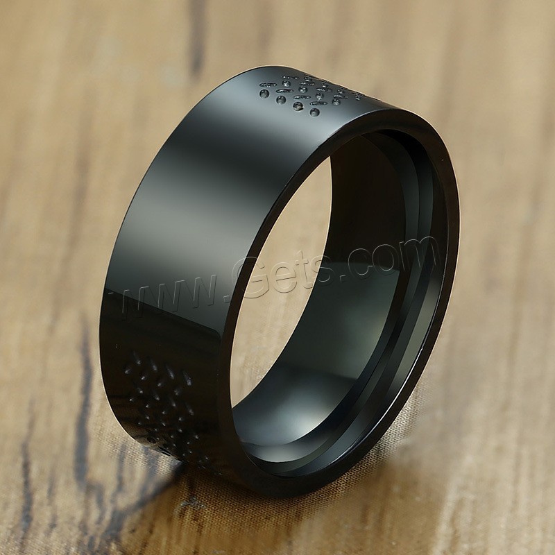 Stainless Steel Finger Ring, gun black plated, different size for choice & for man, 8mm, 2mm, US Ring Size:7-12, Sold By PC