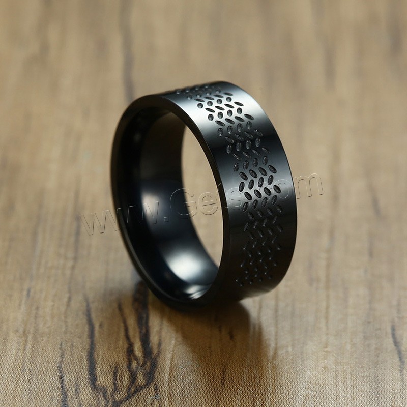 Stainless Steel Finger Ring, gun black plated, different size for choice & for man, 8mm, 2mm, US Ring Size:7-12, Sold By PC