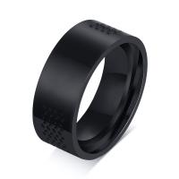 Stainless Steel Finger Ring, gun black plated & for man, 8mm, 2mm, US Ring 