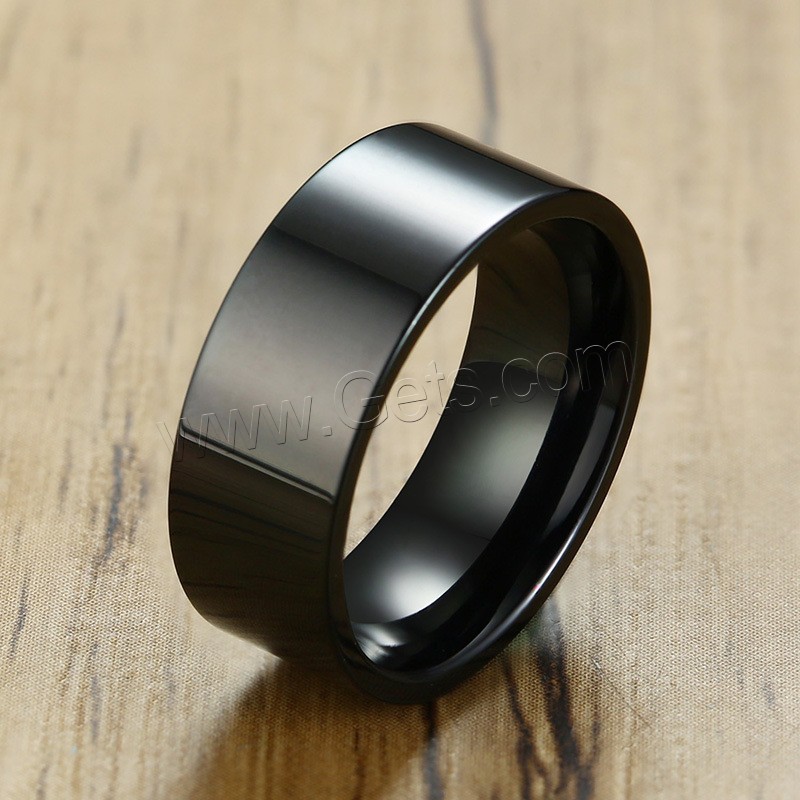 Edelstahl Fingerring, Pistole schwarz plattiert, verschiedene Größen vorhanden & für den Menschen, 8mm, 2.5mm, Größe:7-12, verkauft von PC