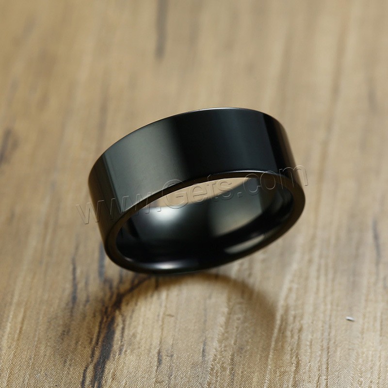 Edelstahl Fingerring, Pistole schwarz plattiert, verschiedene Größen vorhanden & für den Menschen, 8mm, 2.5mm, Größe:7-12, verkauft von PC