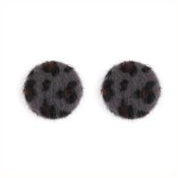 Piel de visón Pendiente Stud Componente, con gamuzaante, diferentes estilos para la opción & patrón de leopardo, más colores para la opción, 25x25mm,27x25mm, 10PCs/Bolsa, Vendido por Bolsa