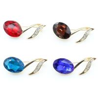 Zinc Alloy Jewelry Brooch, with Crystal, Music Note, gold color plated, for woman & with rhinestone 