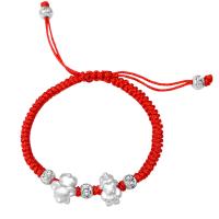 99% Pulsera, con cordón de nylon, Animal, chapado en color de plata, unisexo & ajustable & diferentes estilos para la opción, más colores para la opción, 5x3mm, longitud:aproximado 9.35 Inch, Vendido por Sarta