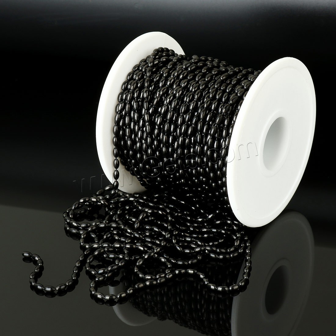 Stainless Steel Ball Chain, with plastic spool, gun black plated, different size for choice, Approx 20m/Spool, Sold By Spool