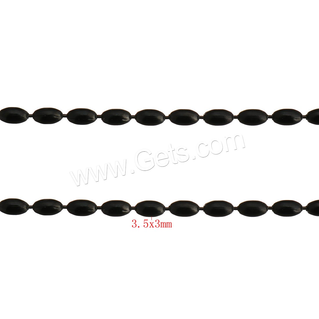 Stainless Steel Ball Chain, with plastic spool, gun black plated, different size for choice, Approx 20m/Spool, Sold By Spool