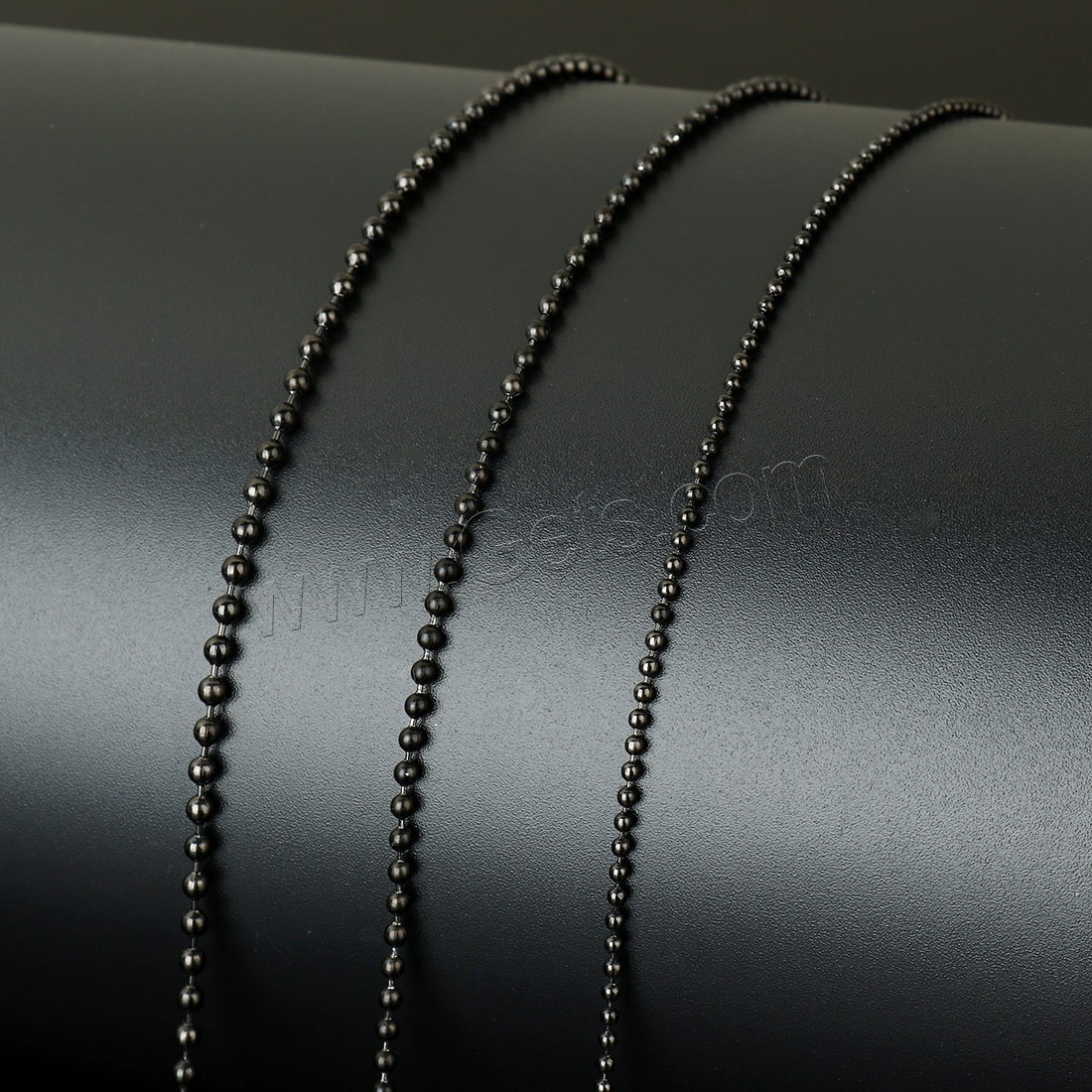 Stainless Steel Ball Chain, with plastic spool, gun black plated, different size for choice, Approx 20m/Spool, Sold By Spool