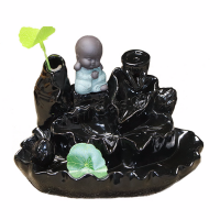 Incense Smoke Flow Backflow Holder Ceramic Incense Burner, Porcelain 