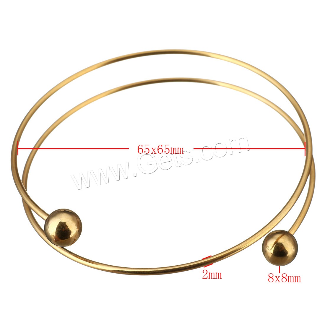 Stainless Steel Bangle, plated, more colors for choice, 8x8mm,2mm, Inner Diameter:Approx 65x65mm, Sold By PC