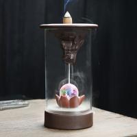 Incense Smoke Flow Backflow Holder Ceramic Incense Burner, Porcelain, 7 LED mood light 