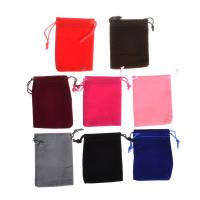 Velvet Jewelry Pouches Bags, Velveteen, Rectangle, Random Color 