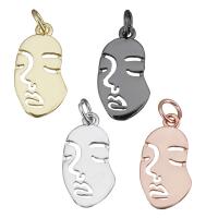 Brass Jewelry Pendants, Face, plated Approx 3.5mm 