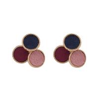 Pendientes de Perno de Aleación de Zinc, con paño, acero inoxidable aguja de pendiente, chapado en color dorado, diferentes estilos para la opción & para mujer, 19mm, Vendido por Par