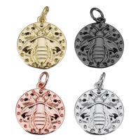 Brass Jewelry Pendants, Flat Round, plated Approx 3.5mm 