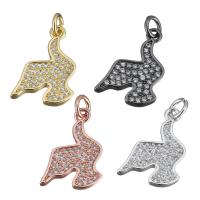 Animal Brass Pendants, Pigeon, plated, micro pave cubic zirconia Approx 3mm 