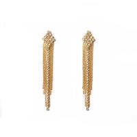 Fashion Fringe Earrings, Zinc Alloy, plated, for woman & with rhinestone 