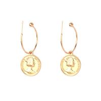 Zinc Alloy Drop Earring, gold color plated, for woman 