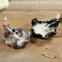 Incense Smoke Flow Backflow Holder Ceramic Incense Burner, Porcelain 