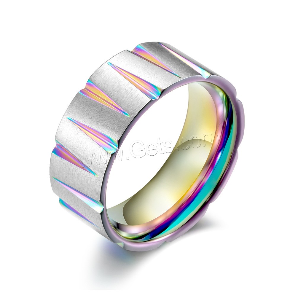 Titanium Steel Finger Ring, plated, Unisex & different size for choice & brushed, more colors for choice, 9mm, Sold By PC