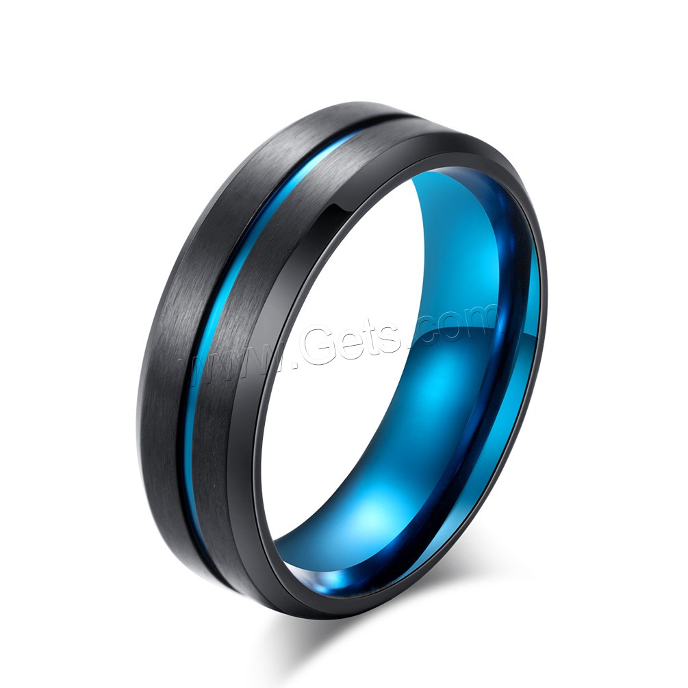 Acier titane bague, Placage, normes différentes pour le choix & tréfilage métallique & pour homme, plus de couleurs à choisir, 8mm, Vendu par PC